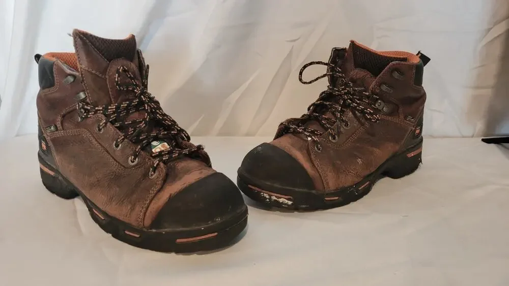 Timberland PRO Work Boots Men's Size 11 Brown Steel Toe Leather Distressed